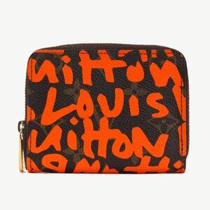 Louis Vuitton Zippy Orange Monogram Graffiti Coin Purse